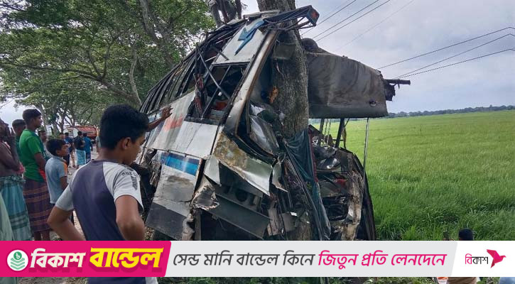 মাগুরায় গাছের সাথে বাসের ধাক্কায় একজন নিহত, ২০ যাত্রী আহত